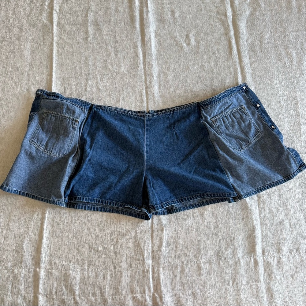 Womens Size 7/8 Denim Mini Skort Belted Cargo Pockets Y2K - Picture 5 of 13